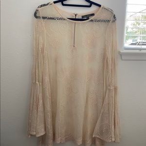 Sheer floral, long sleeve dress